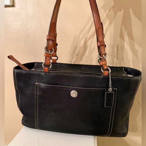 Coach Handbags - COACH CHELSEA Vintage (F10892) Pebbled Leather Tote Bag Black EUC